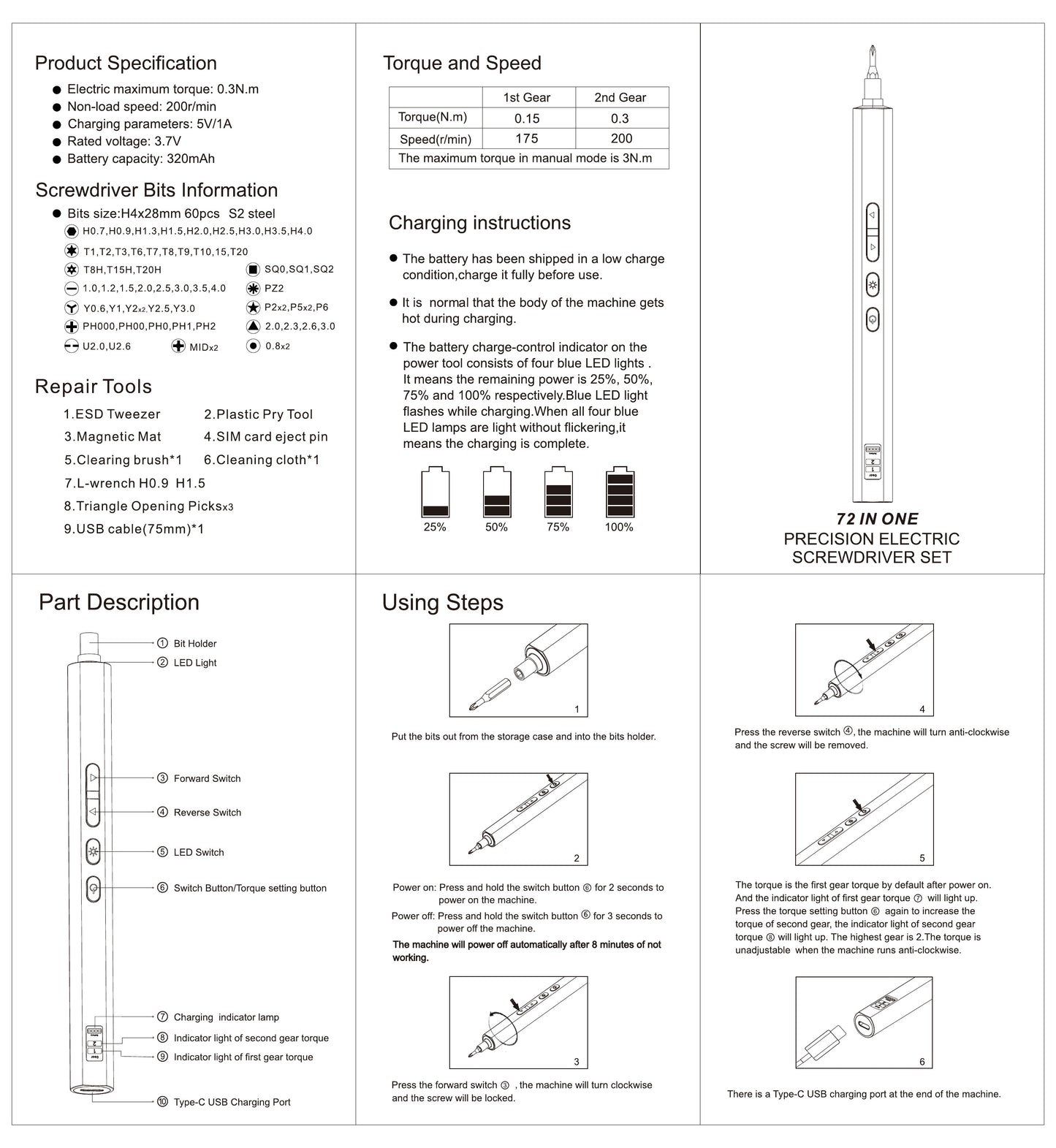 Pegazos Precision Electric Screwdriver