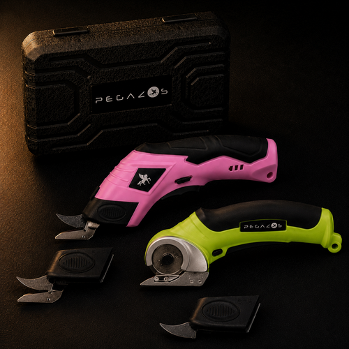 Pink Electric Scissor + Green Rotary Scissor
