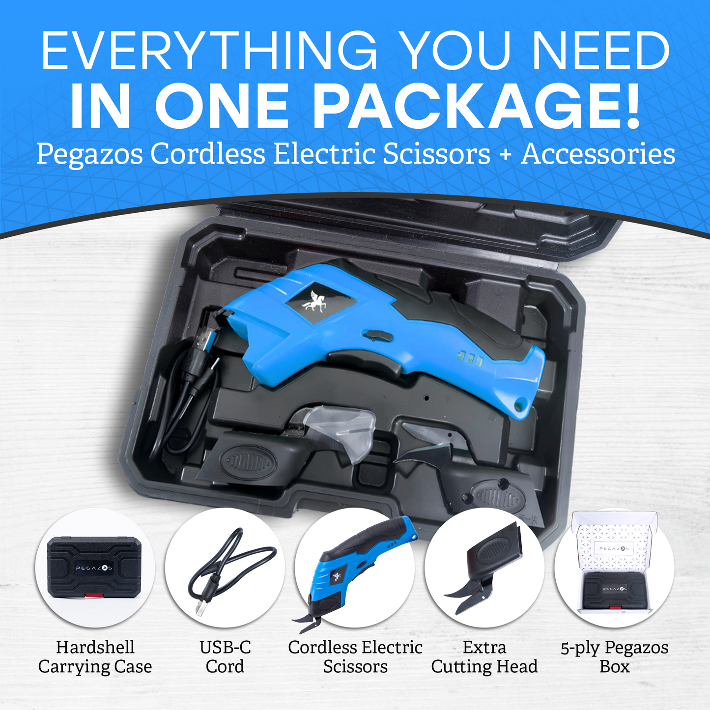 Pegazos Electric Scissor Blue