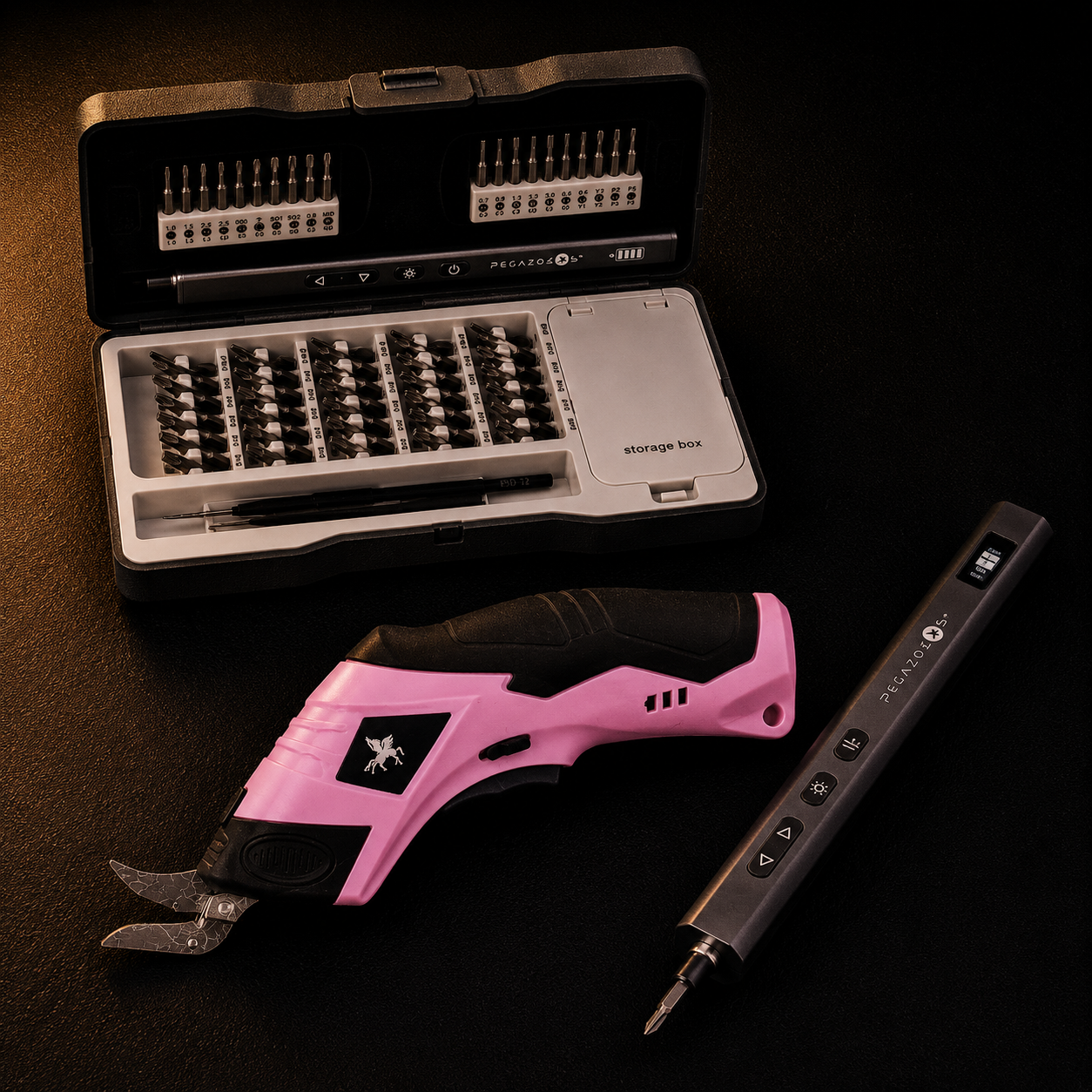 Pink Electric Scissor + Electric Screwdriver