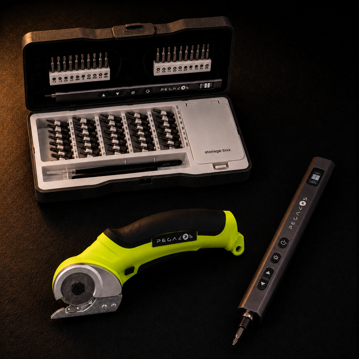 Green Electric Rotary Scissor + Electric Screwdriver