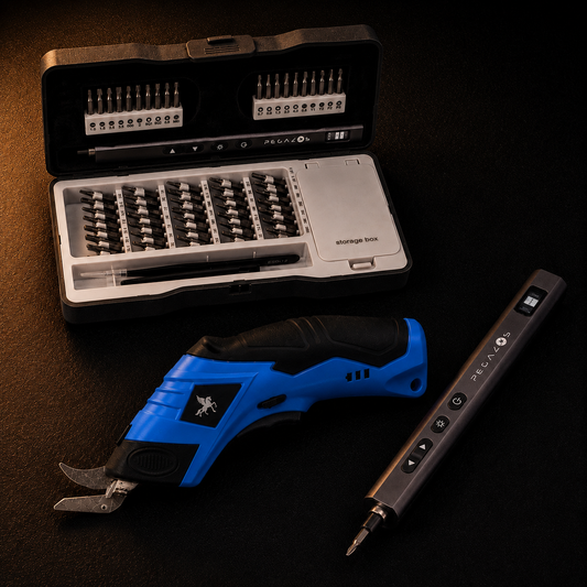Blue Electric Scissor + Electric Screwdriver