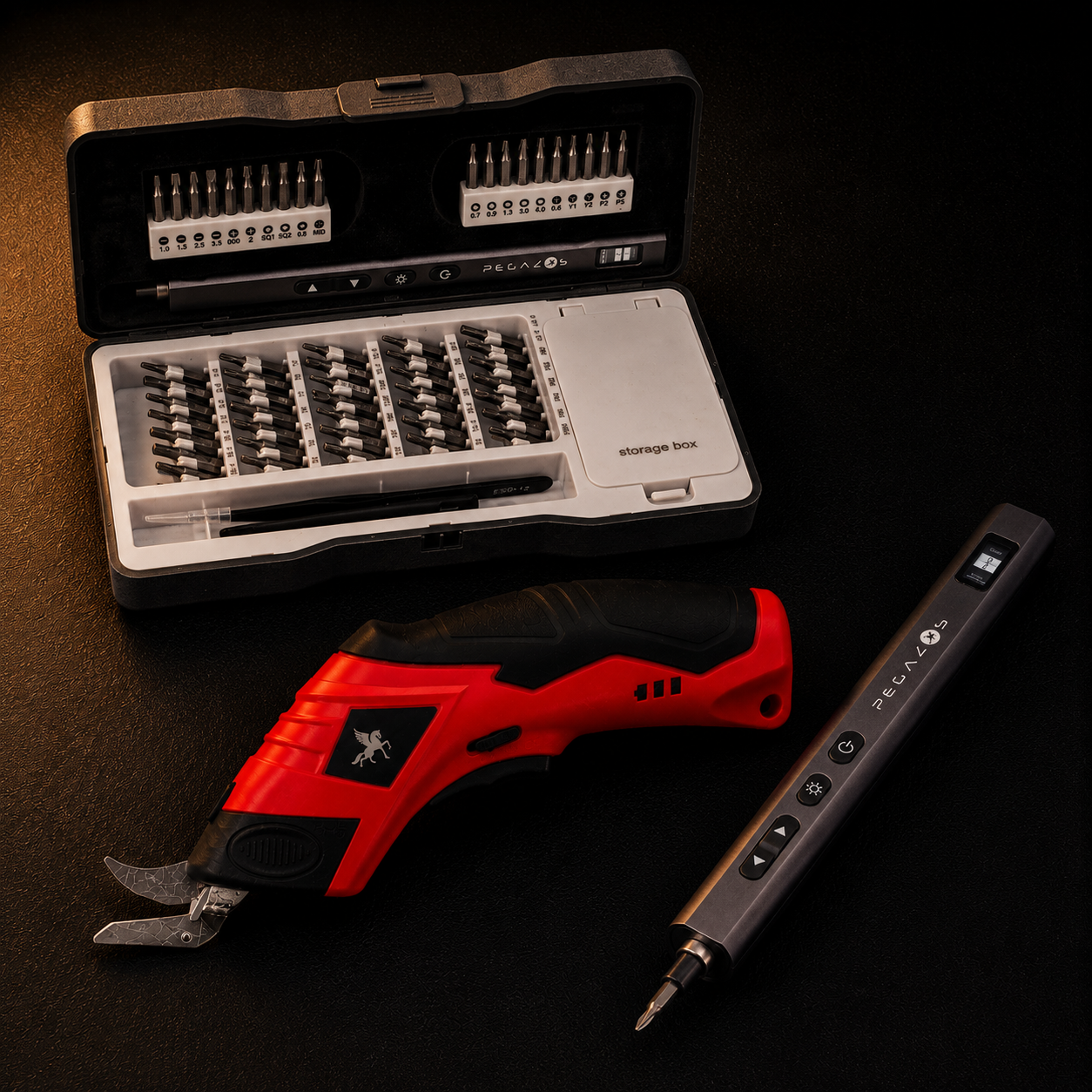 Red Electric Scissor + Electric Screwdriver